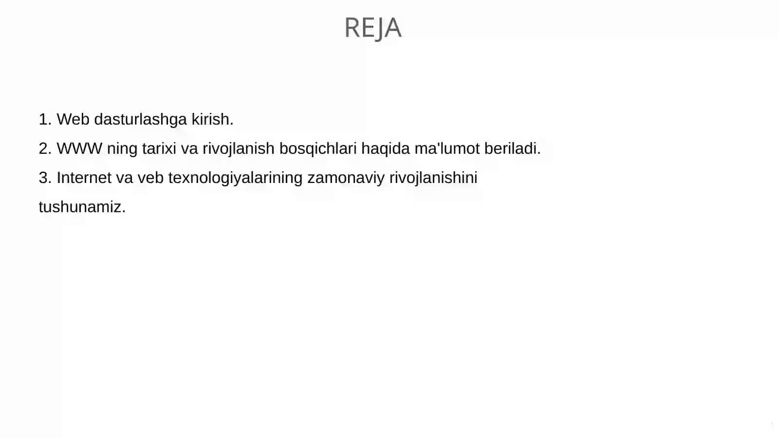 Vebdasturlashga kirish: Asosiy tushunchalar va WWW ning rivojlanish bosqichlari 2