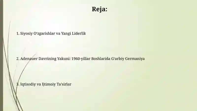 "Wirtschaftswunder" (Iqtisodiy mo'jiza) 2