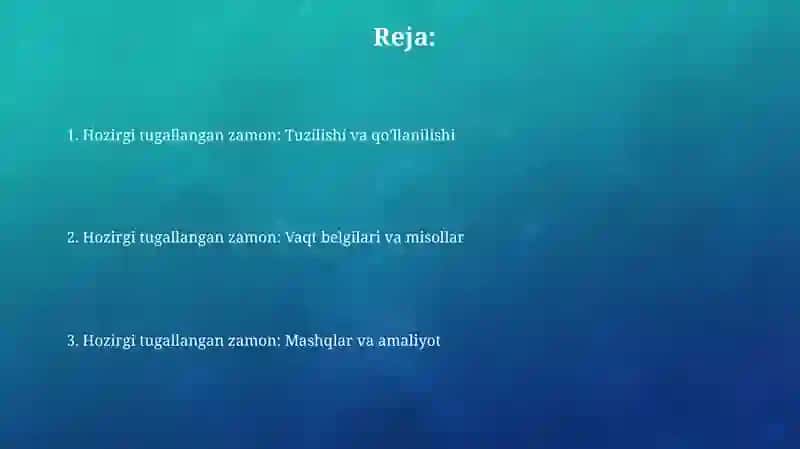 Present Perfect Tense 2