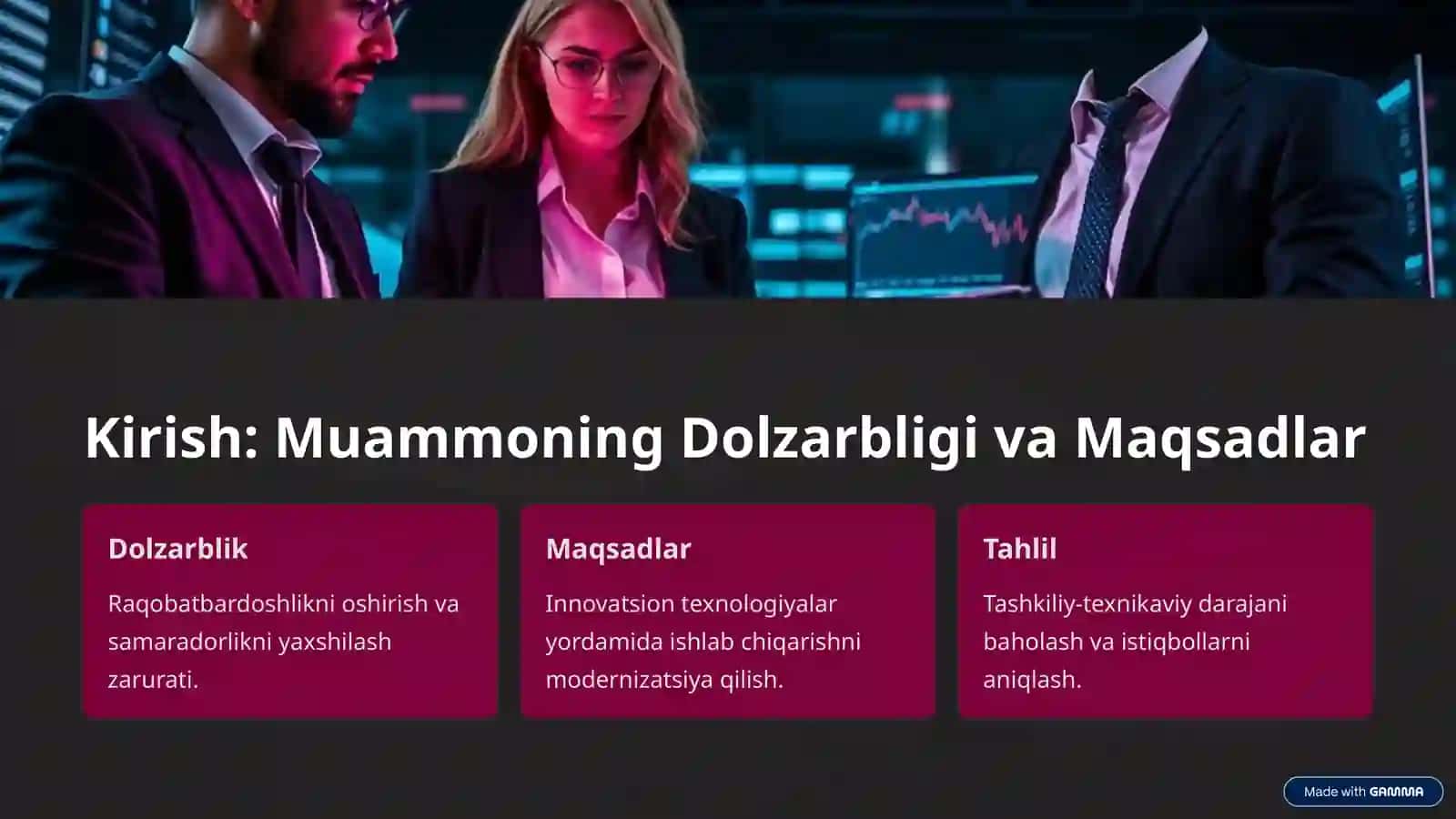 Innovatsion texnologiyalar asosida Ishlab chiqarish tahlili 2