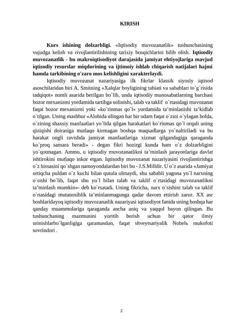 Iqtisodiyotdagi Tarkibiy O‘zgarishlar va uning iqtisodiy muvozanatga ta‘siri 2
