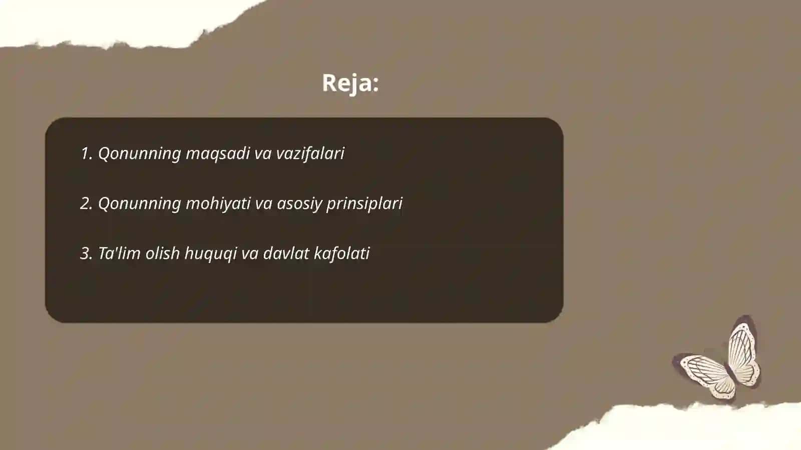 O'zbekiston Respublikasining "Ta'lim to'g'risida" gi qonuni va uning mohiyati 2
