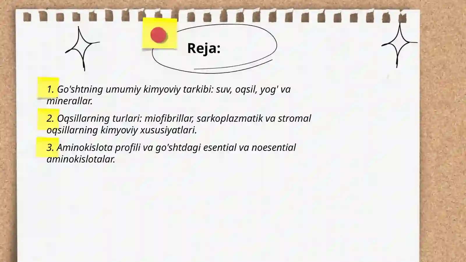 Go'sht va go'sht maxsulotlarining kimyoviy tarkibi 2