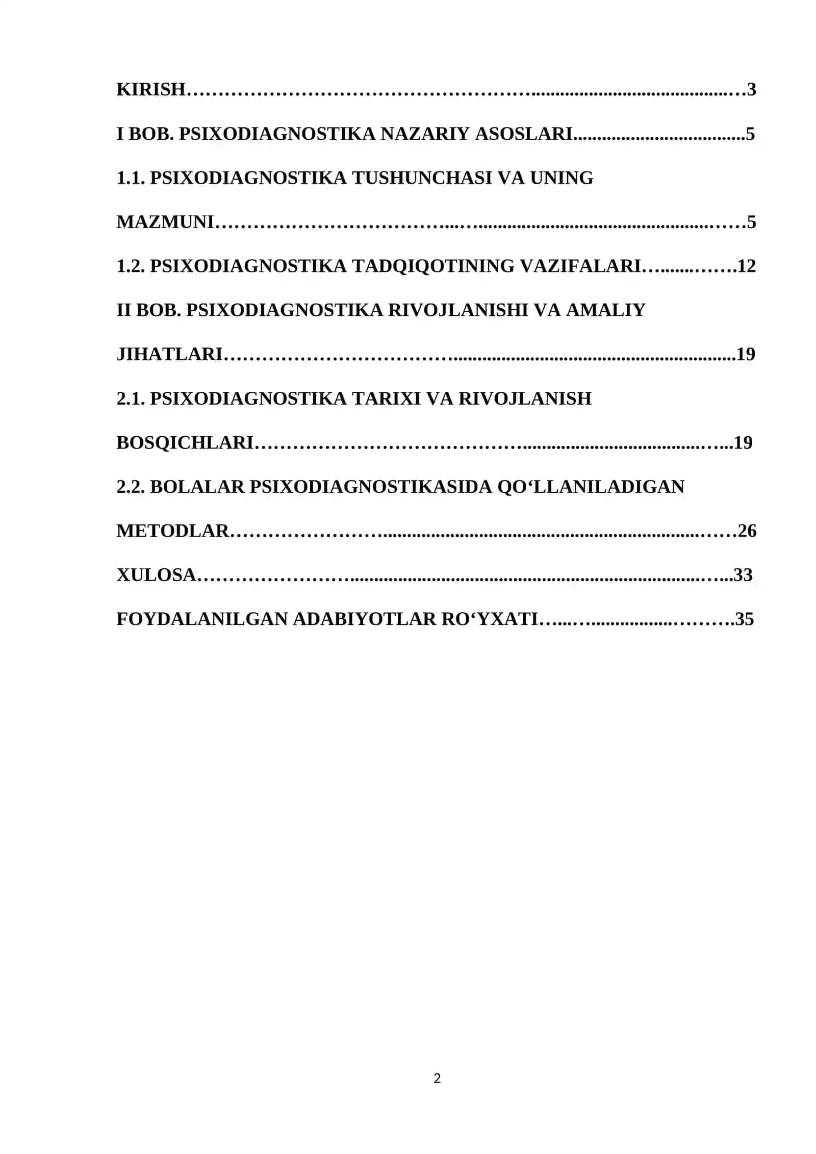 Psixadiagnostika tushunchasi, psixodiagnostika tadqiqotining vaifalari va psixodiagnostika tarixi. 2