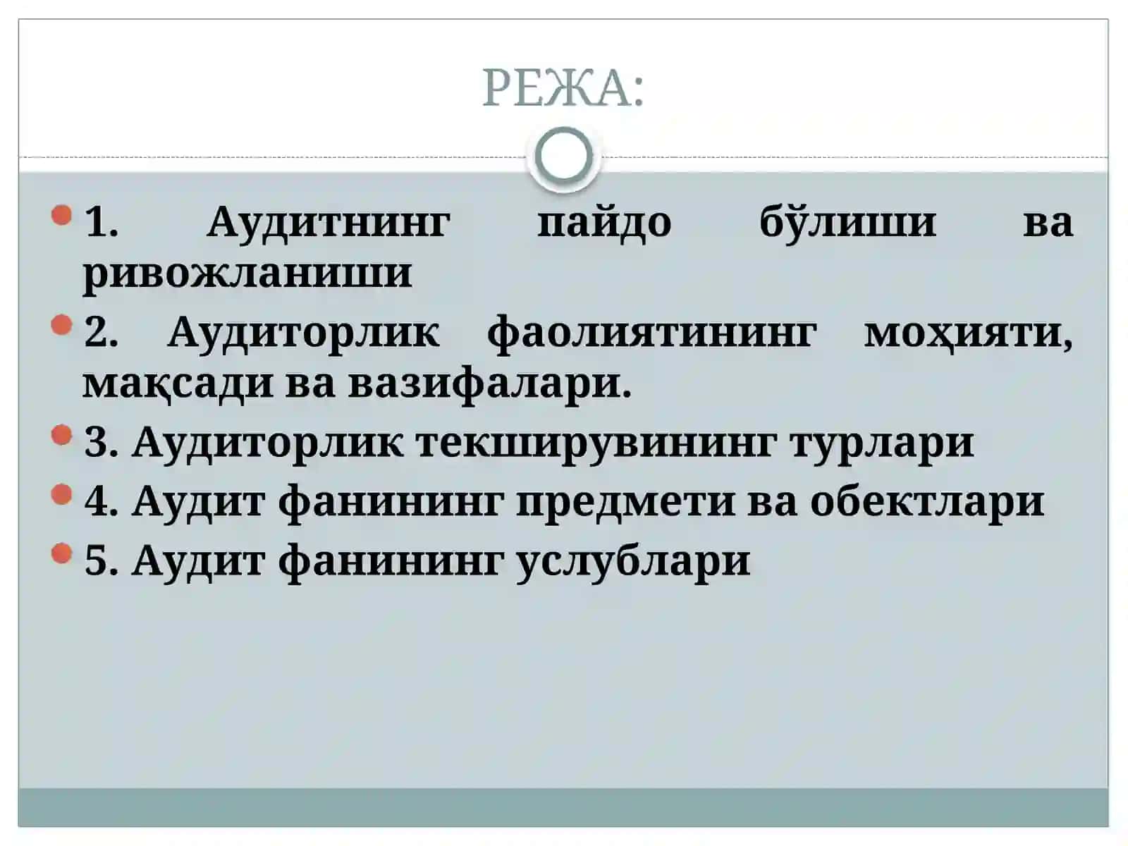 АУДИТГА УМУМИЙ ТАВСИФ 2