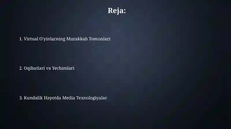 Virtual O'yinlarning Murakkab Tomonlari 2