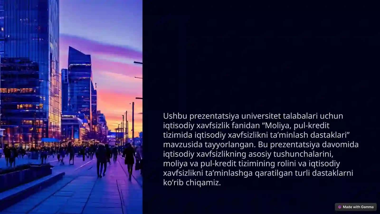 Moliya, pul-kredit tizimida iqtisodiy xavfsizlikni taʼminlash dastaklari 2