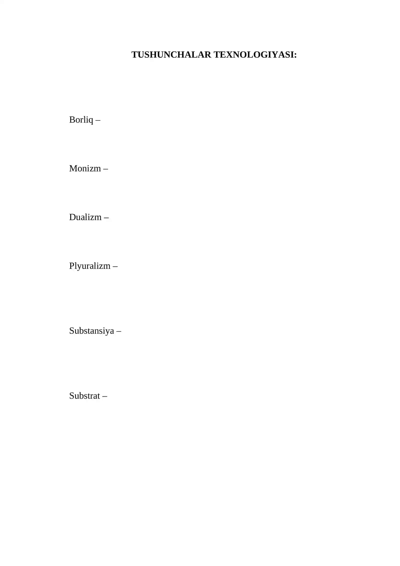 BORLIQ FALSAFASI (ONTOLOGIYA) VA RIVOJLANISH FALSAFASI 2