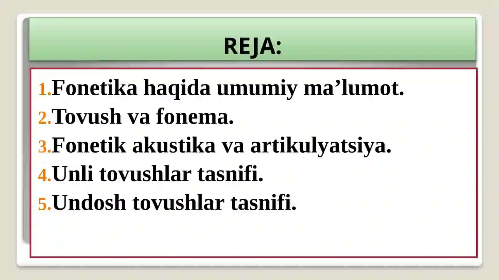 Fonetika va fonologiya;nutq apparati. Ona tilining unlivaundoshtovushlartizimi 2