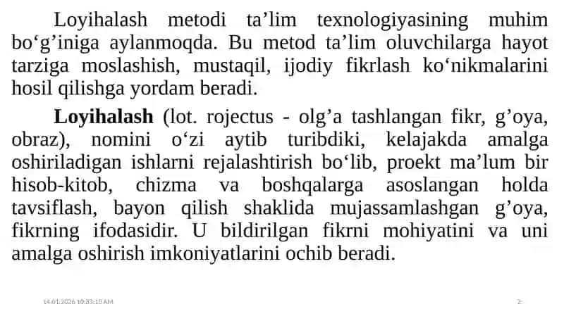Oʻquv mashg‘ulotida Informatika 2