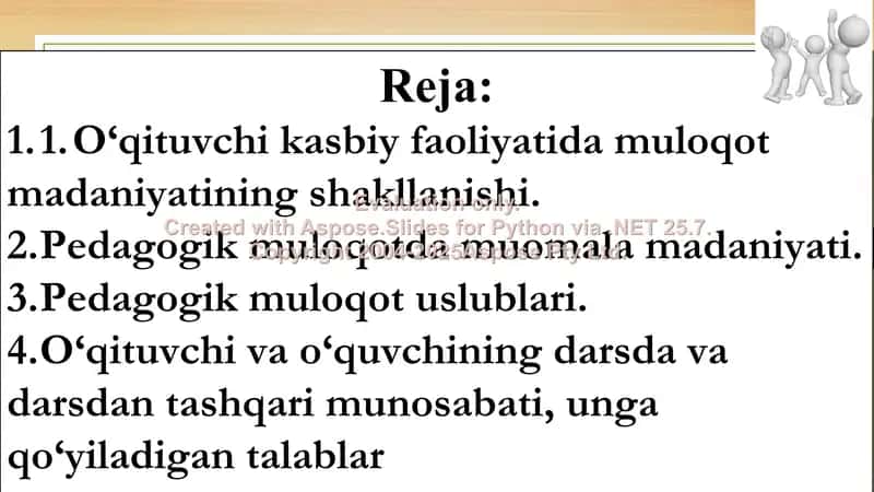 O‘qituvchi faoliyatida muloqot madaniyati. Muomala psixologiyasi va pedagogik nizolar 2