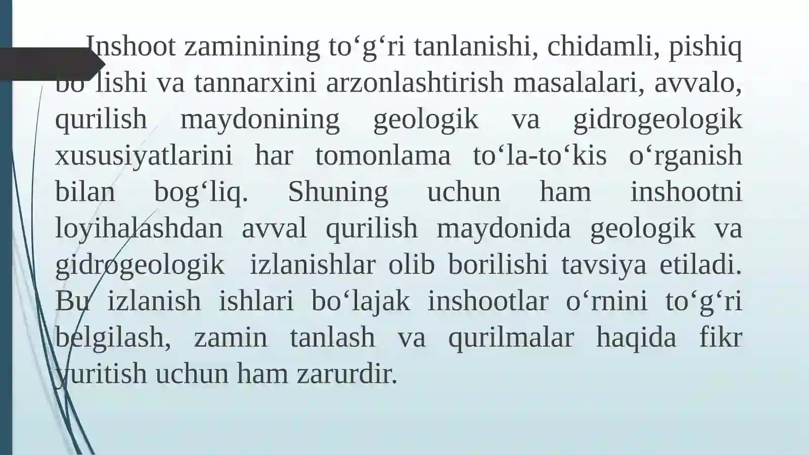 Qurilish maydonining muhandis-geologik sharoitini baholash 2