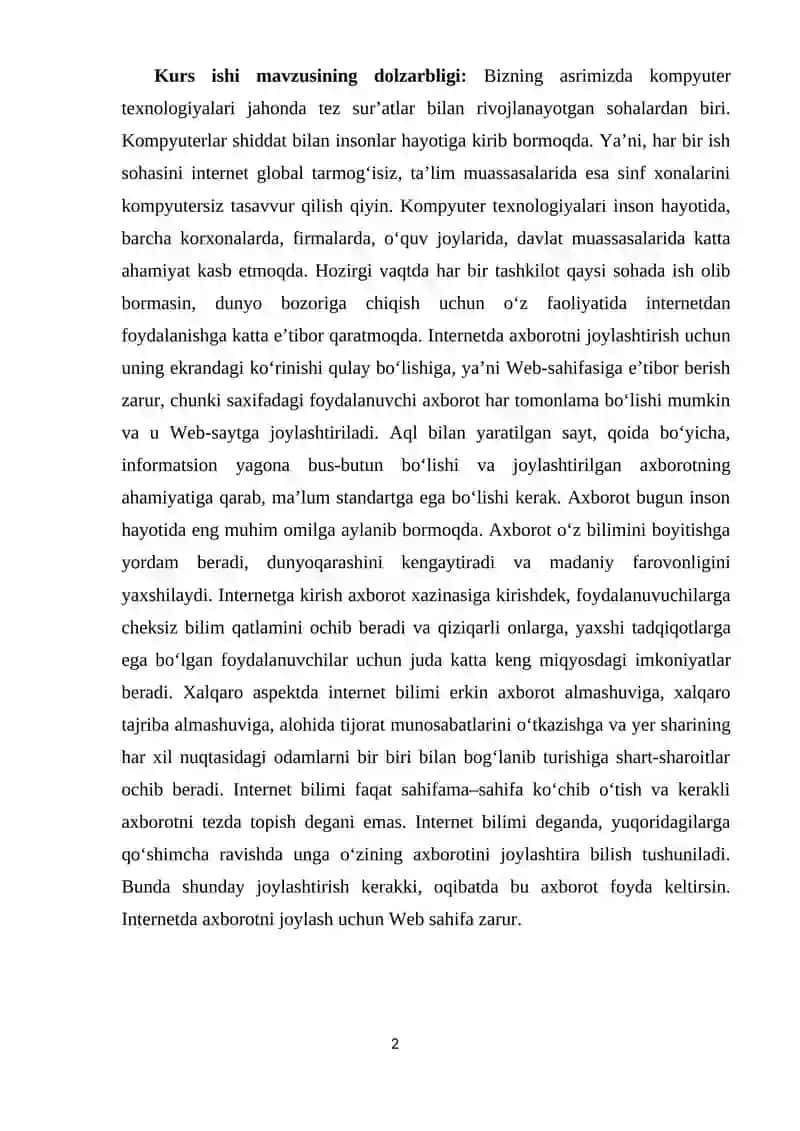 Dreamweaver dasturi va uning ta'limiy web-saytlar yaratishdagi o'rni 2