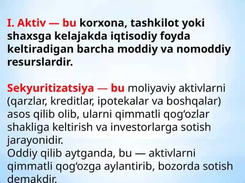 Aktivlar sekyuritizatsiyasi vositalarining xalqaro bozori 2