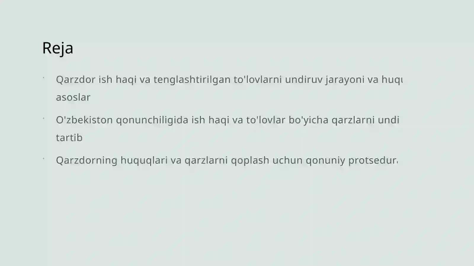 Qarzdor ish haqi va tenglashtirilgan to'lovlar ustidan undiruv 2
