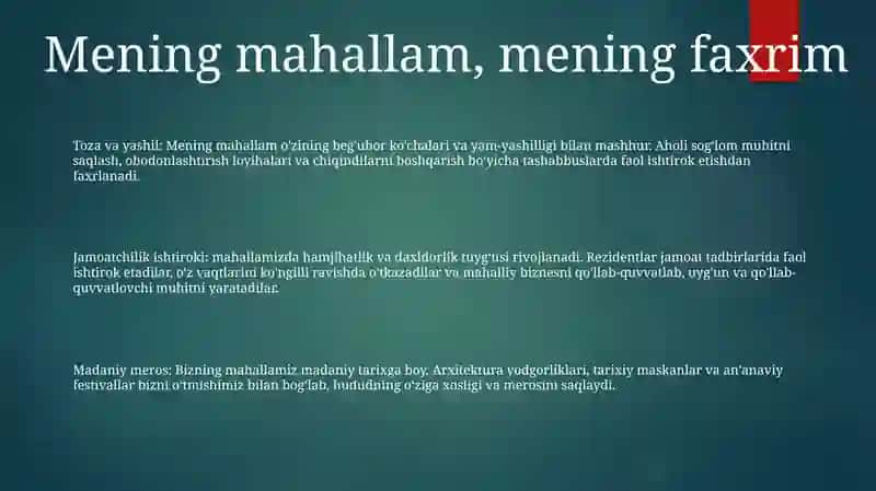 Mening Mahallam Mening Faxrim.Nadirmat 2