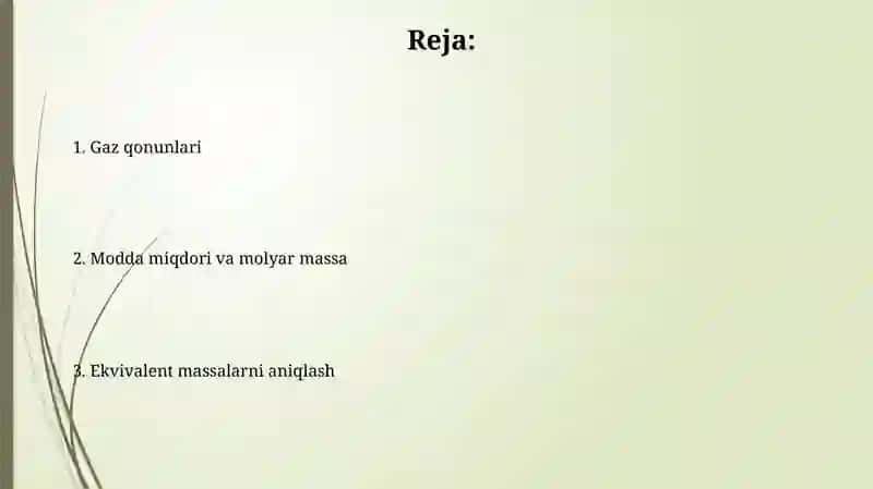 Modda miqdori va molyar massa 2