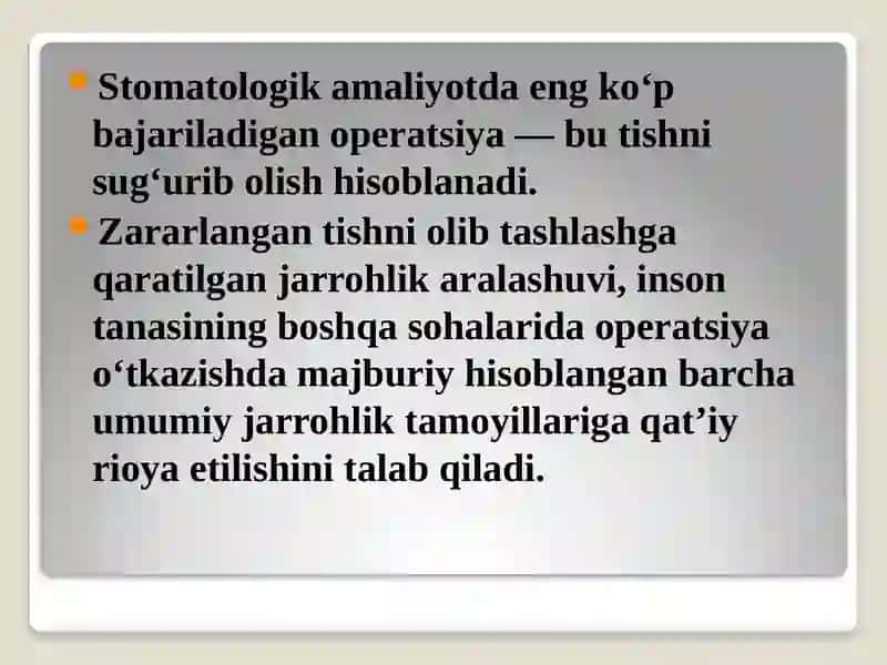 Tishni olib tashlash gako‘rsatmalar 2