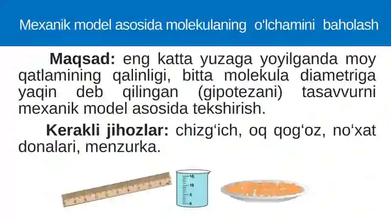 Amaliy mashg‘ulot №1. Molekularing o'lchamlarini baholash 2