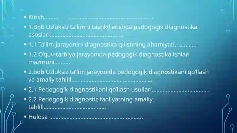 Uzluksiz ta'lim tizimini muammolarini hal etishda pedagogik diagnostikaning roli 2