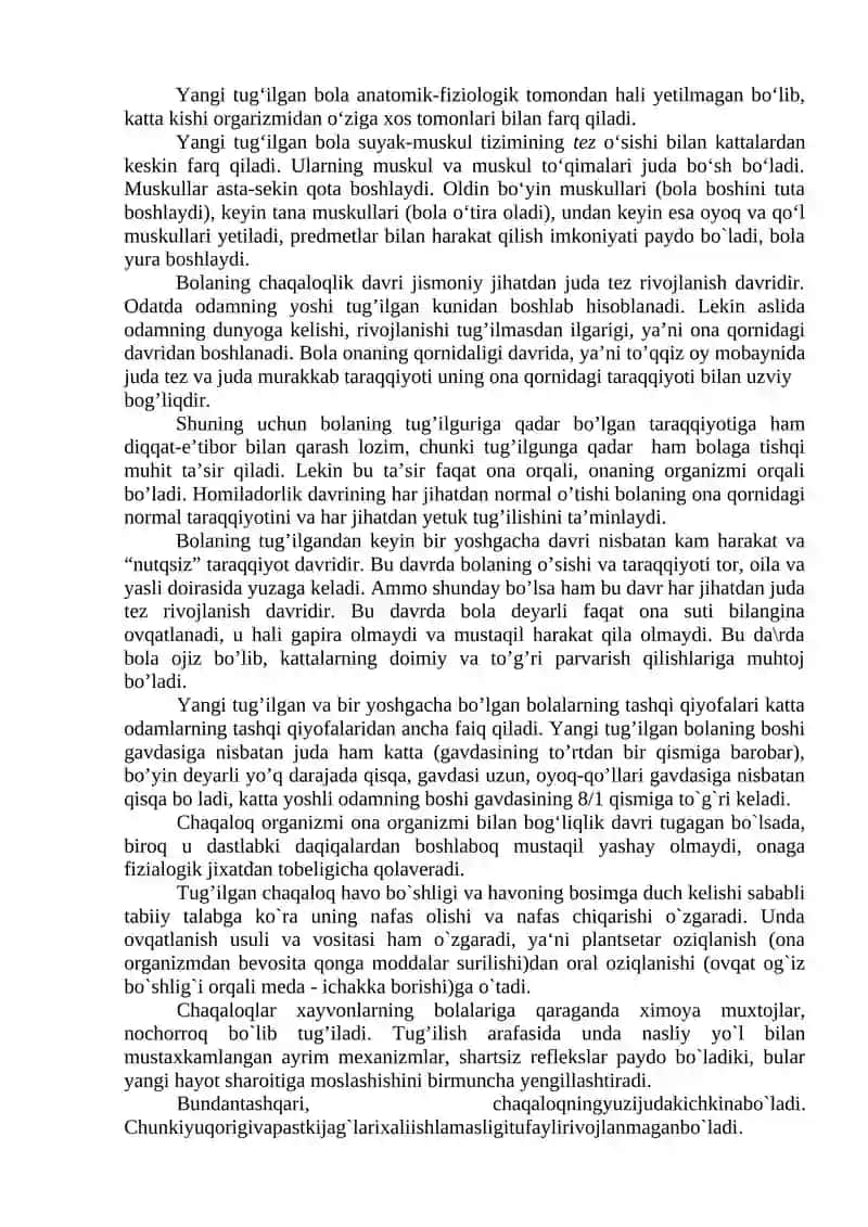 Chaqaloqlik davrida jismoniy va psixologik rivojlanish 2