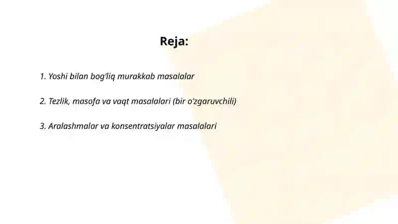 Murakkab masalalarni yechishga oʻrgatish 2