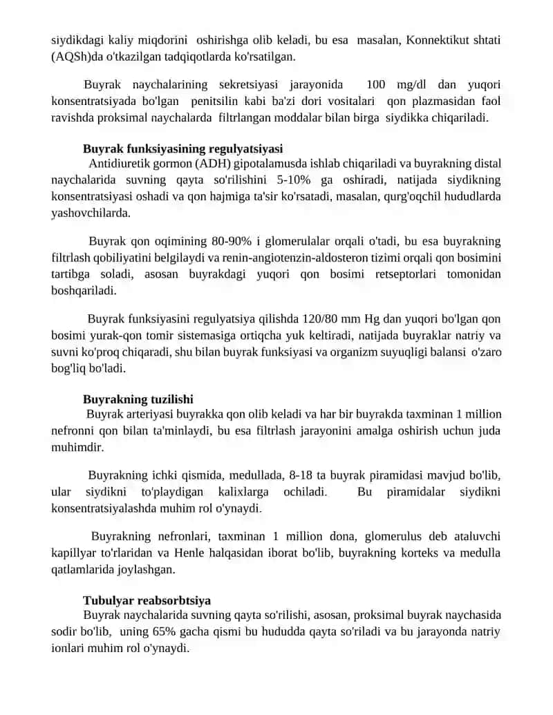 Buyrak bosimi fiziologiyasi 2