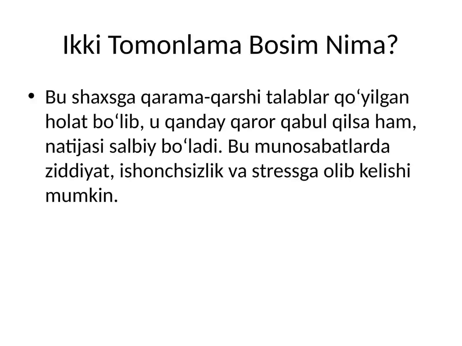 Ikki Tomonlama Bosim (Double Bind) 2