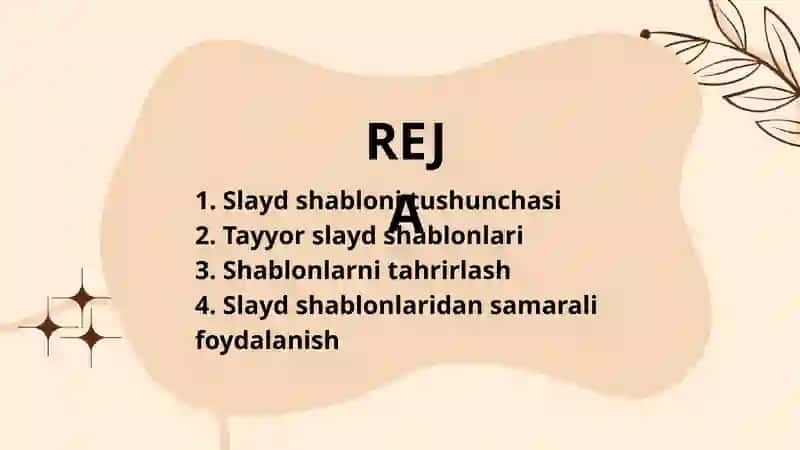 Slayd shablonlaridan foydalanish 2