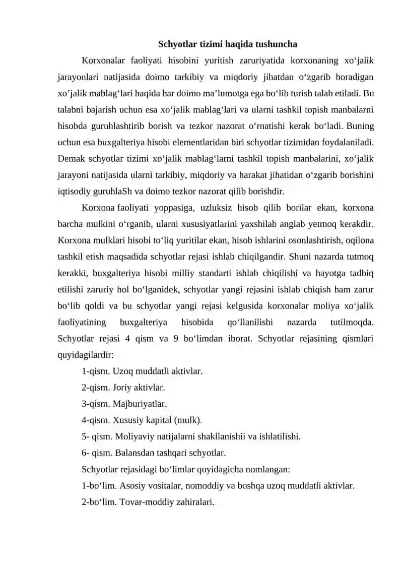 Schyotlar tizimi va balans o'rtasidagi o'zaro bog'liqlik 2