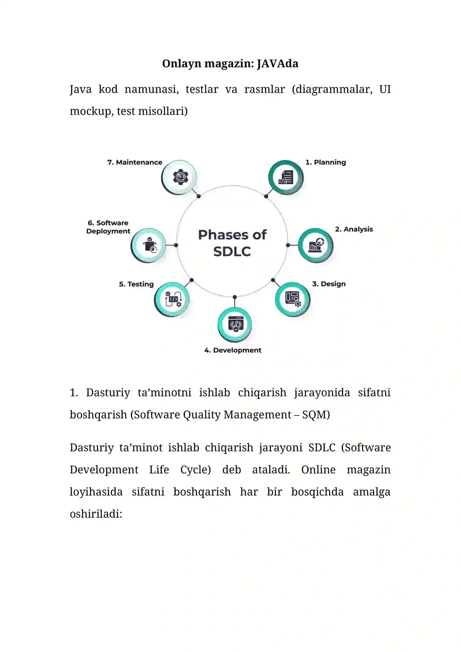Dasturiy taʼminotni ishlab chiqarish jarayonida sifatni boshqarish (Software Quality Management – SQM) 2