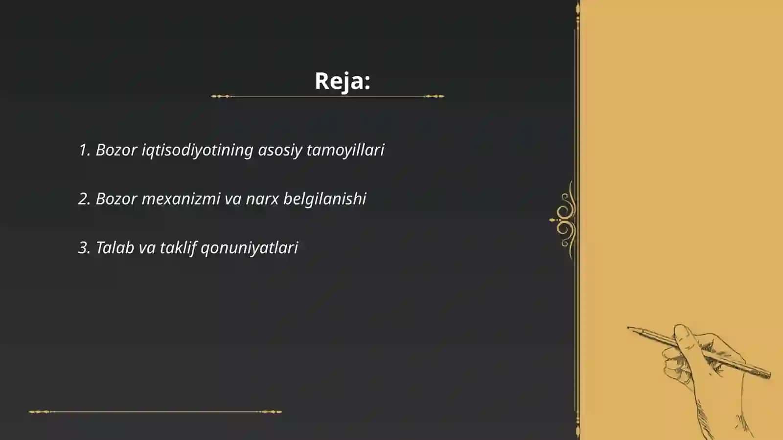 Bozor iqtisodiyotining mazmuni va amal qilishi 2