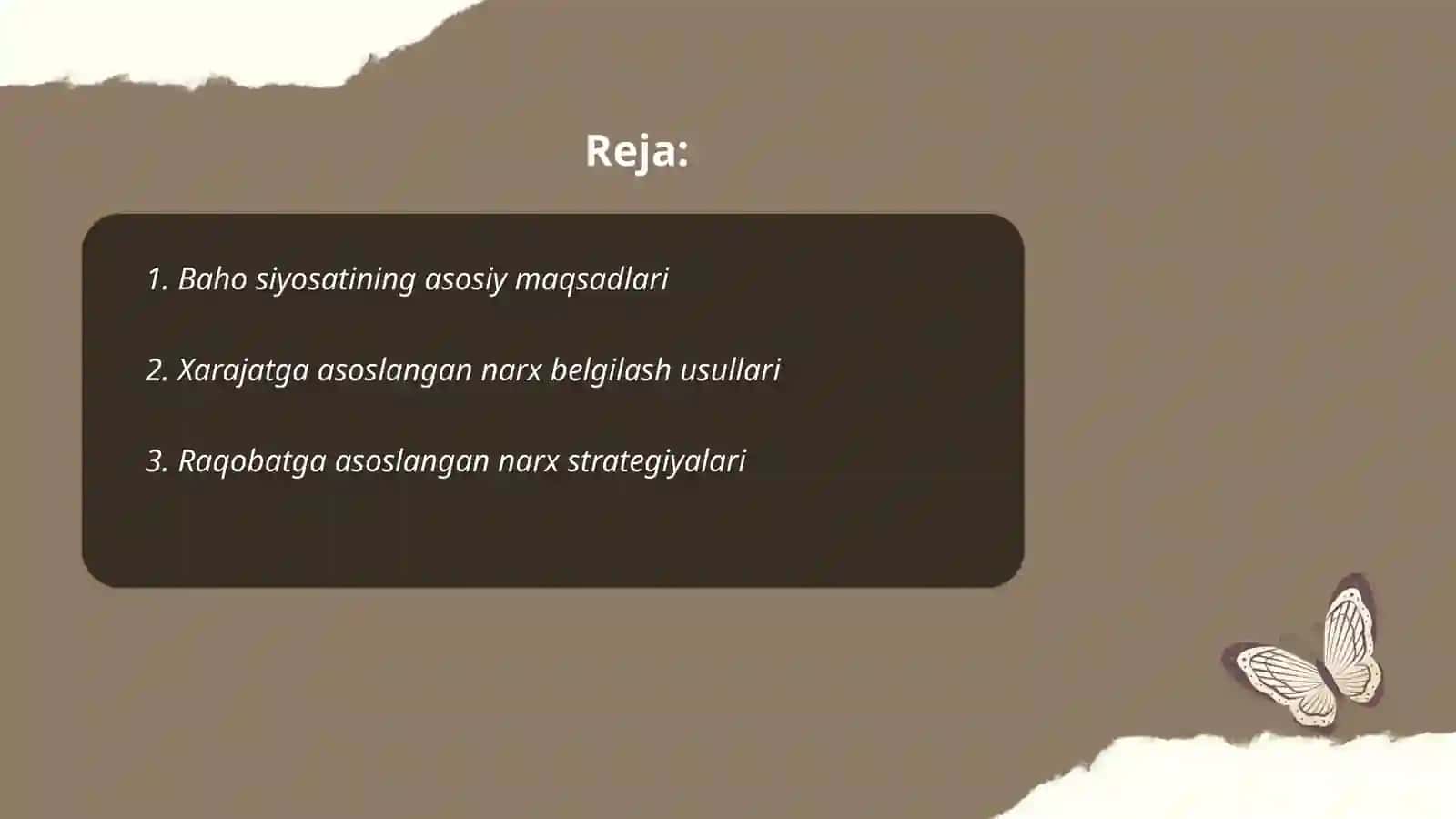 Korxonalarning baho siyosati negizi 2