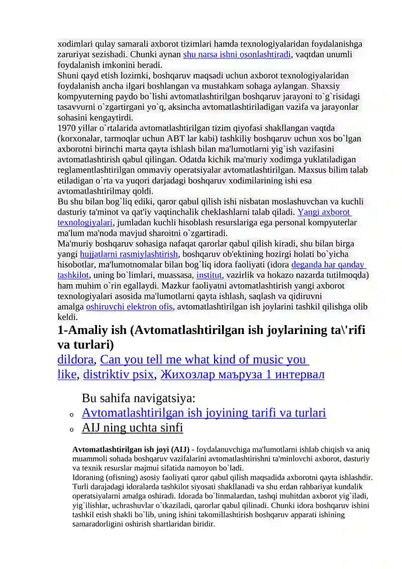Avtomatlashtirilgan ish joyi haqida tadqiqot 2