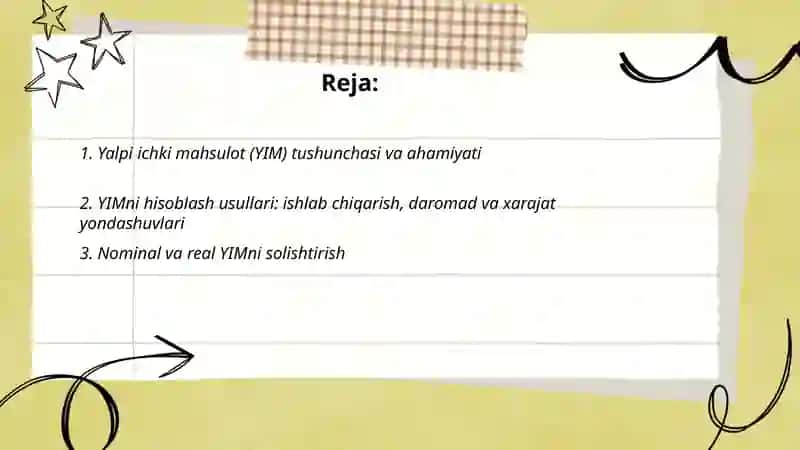 Yalpi ichki mahsulot va milliy daromad tahlili 2