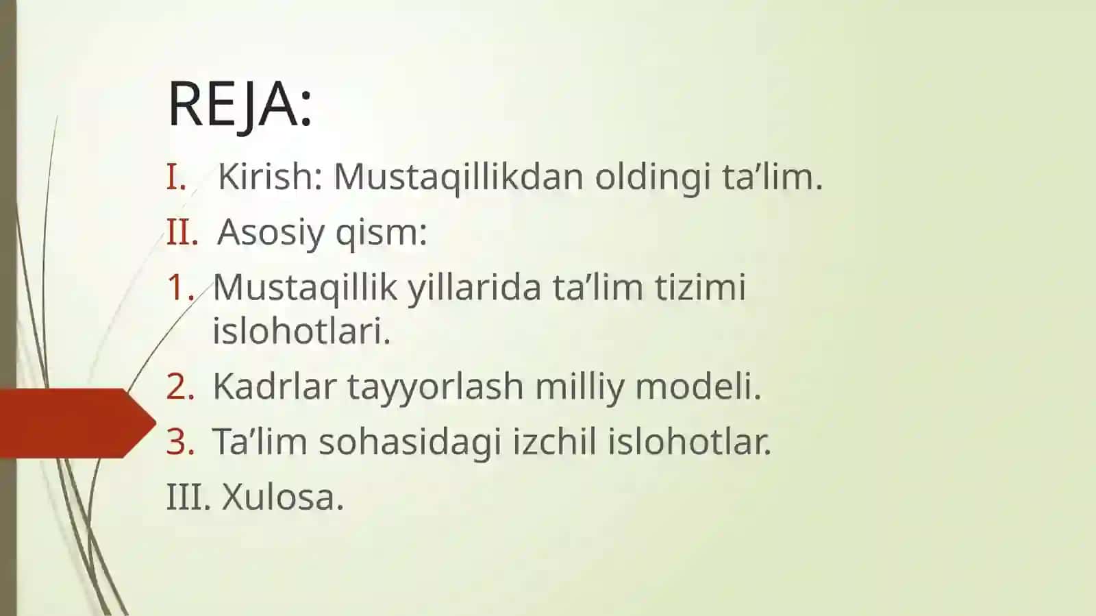 O’ZBEKISTON RESPUBLIKASIDA TA’LIM SOHASIDA AMALGA OSHIRILGAN ISLOHOTLAR 2