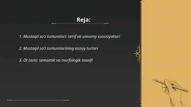 Mustaqil so‘z turkumlari tasnifi 2