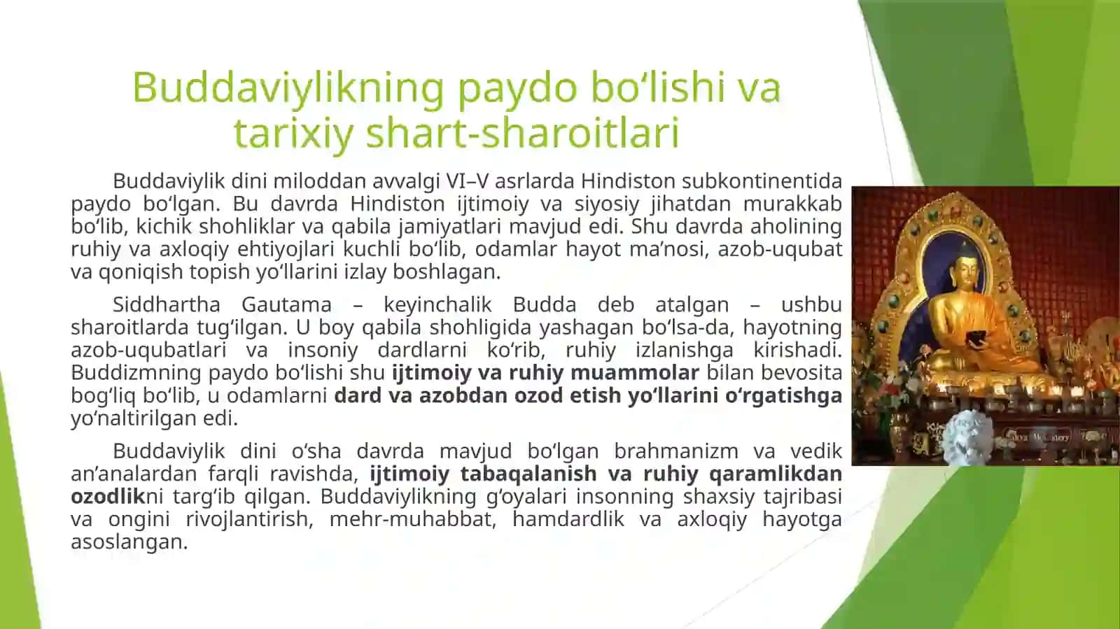 Buddaviylik dini tarixi va g‘oyalari 2
