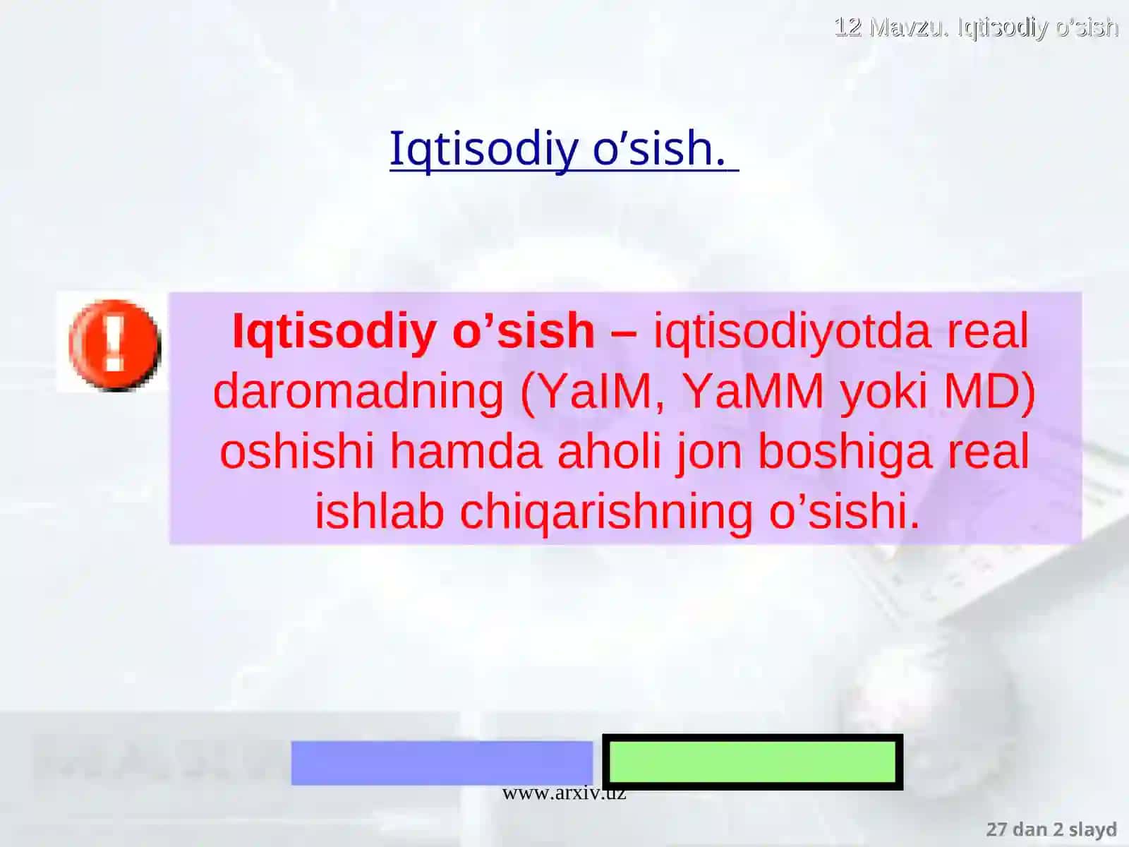 Iqtisodiy o’sish 2