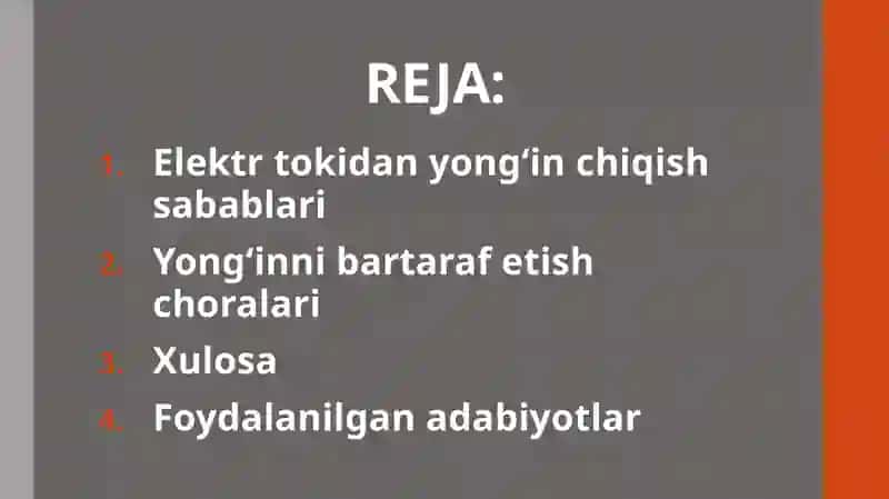 Elektr tokidanyo ung‘ inchiqish sabablari, yong‘in ni bartaraf etish choralari 2