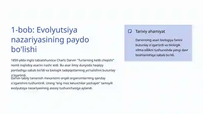 Evolyutsiya nazariyasi 2