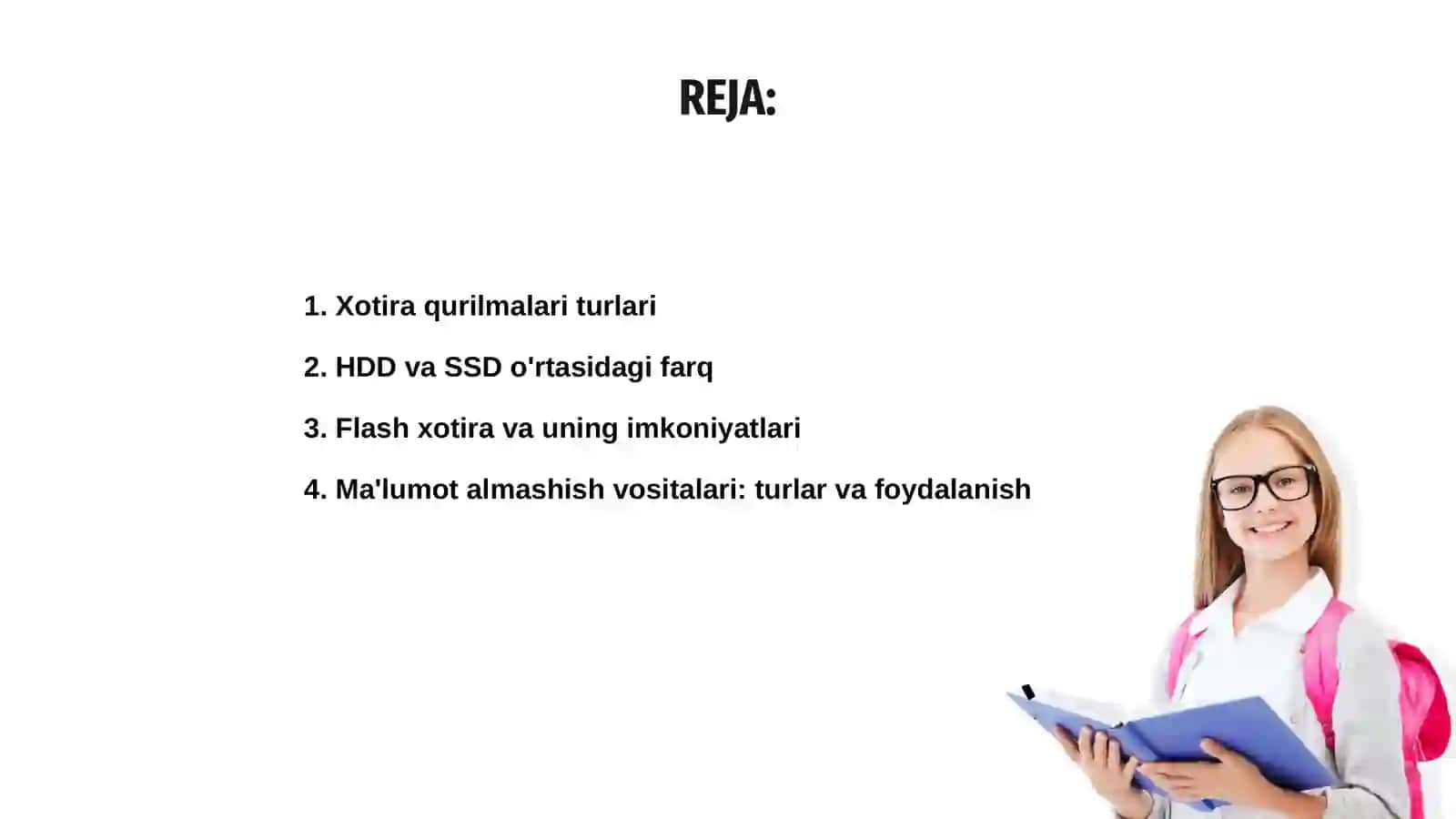 Xotira qurilma va ma'lumot almashish vositalar haqida 2
