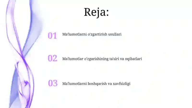 Ma'lumotlarni boshqarish 2