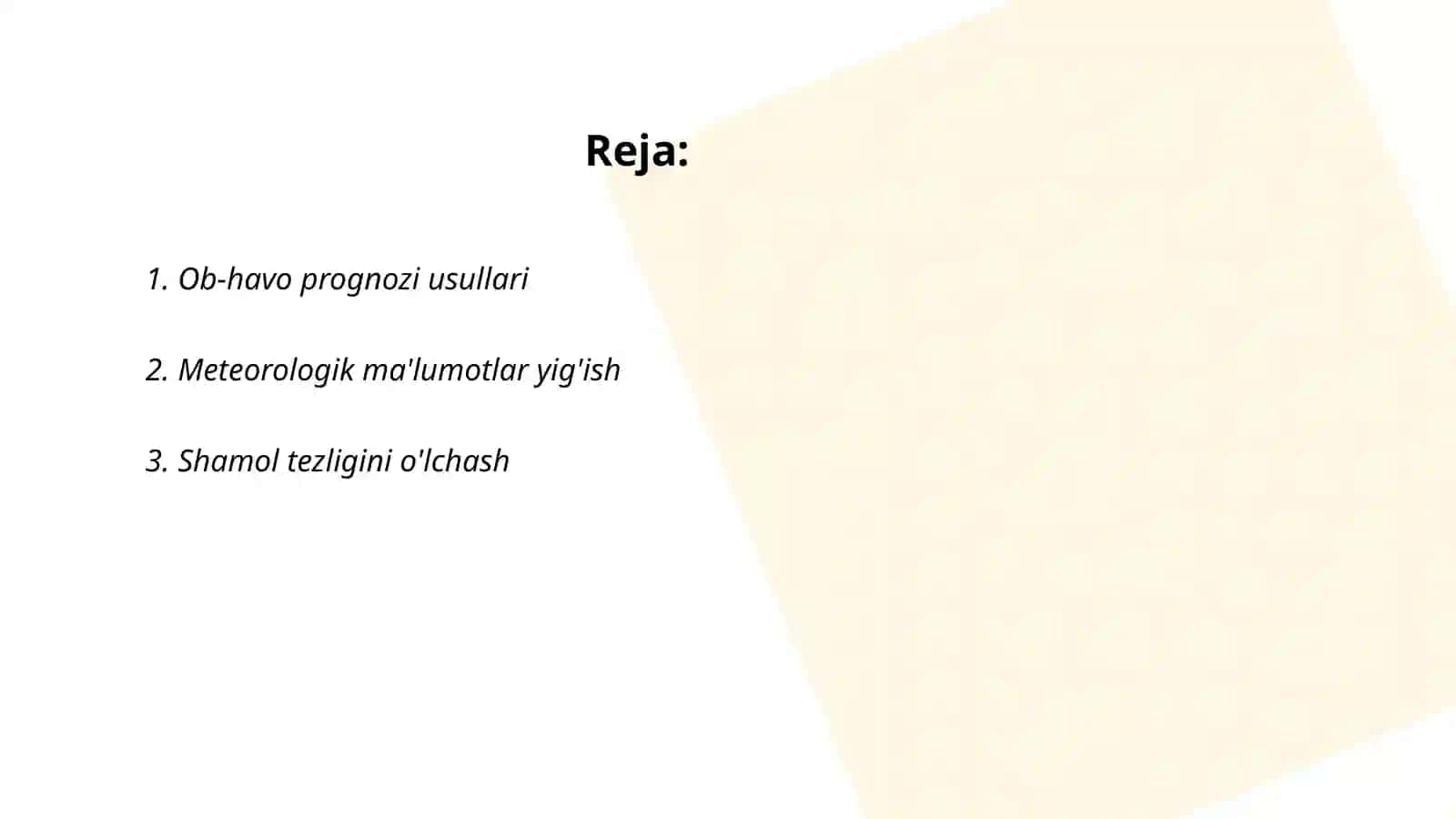 Ob-havo prognozi usullari 2