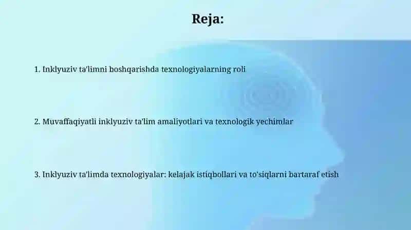 Ta'lim musasasi menejmenti Inklyuziv ta'lim texnologiyasi 2