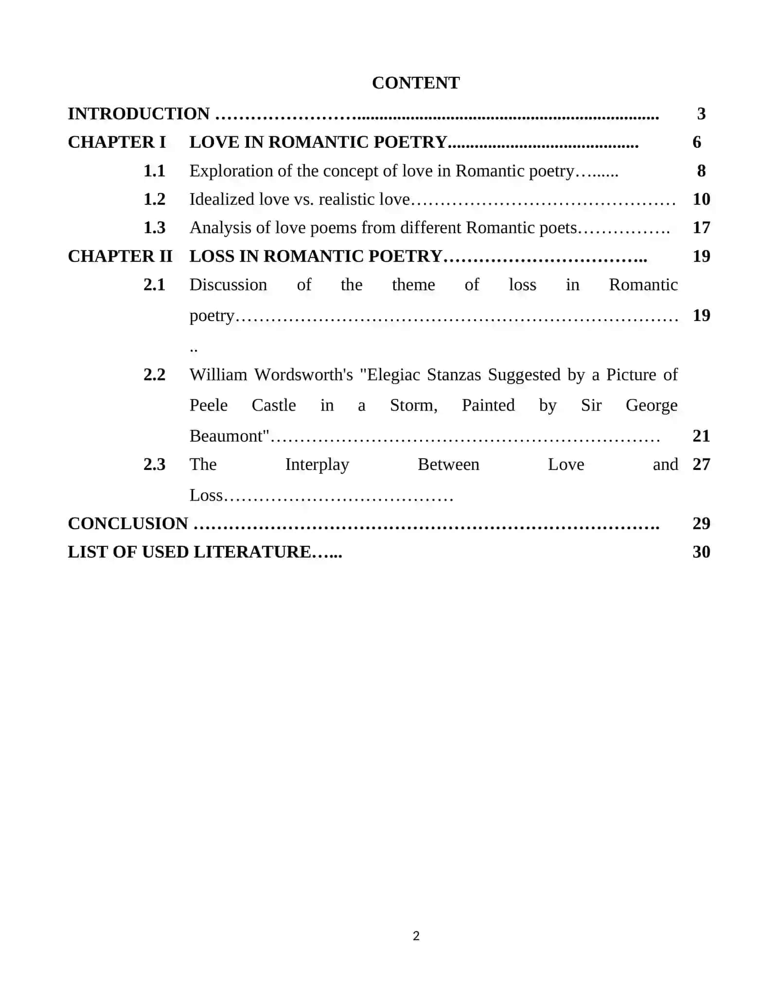 THEMES OF LOVE AND LOSS IN ROMANTIC POETRY 2