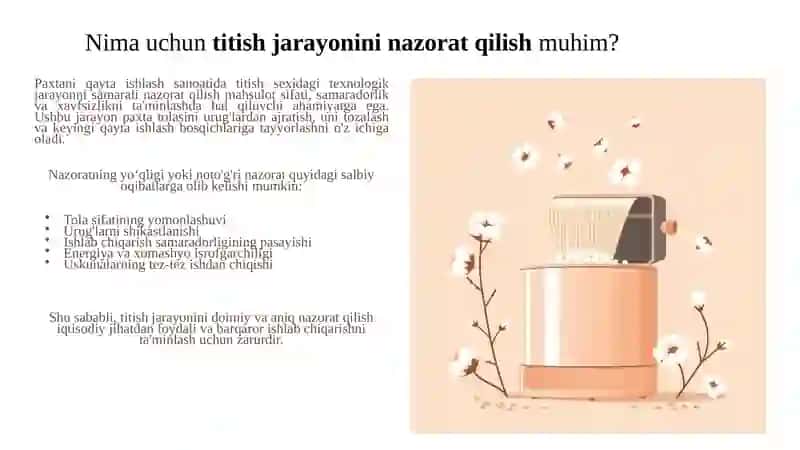 Titish-savash sexida texnologik jarayonni nazorat qilish 2