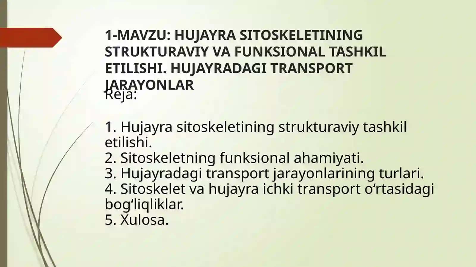 gistologiya 1-mavzu mustaqil ish  1-bosqich davolash fakulteti uchun 2