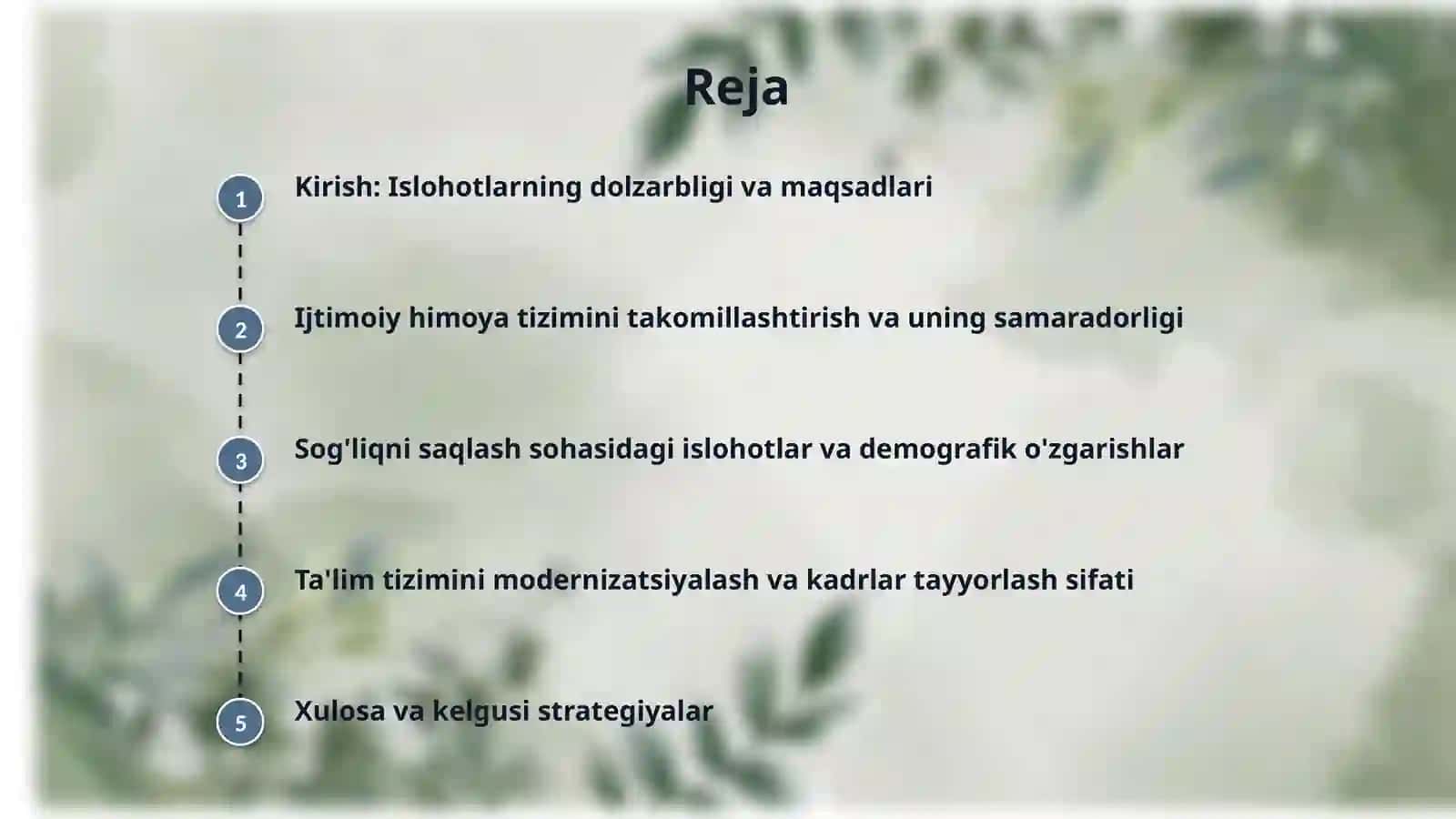 O'zbekiston Respublikasida ijtimoiy sohadagi islohotlar 2