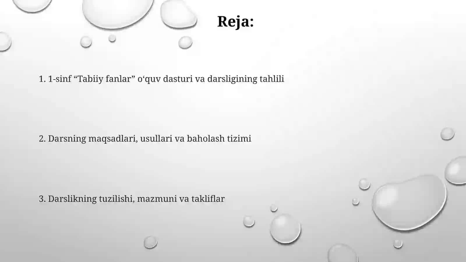 1-sinf "Tabiiy fanlar" dasturi va darslikni oʻrganish 2